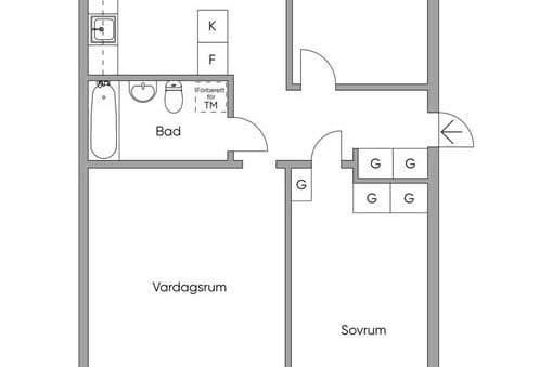 Ljus 3:a i Borlänge – 79 m² med diskmaskin